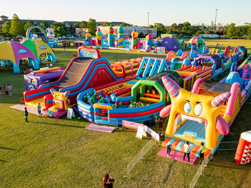 Vilka är presenningsmaterialen för uppblåsbara slott?