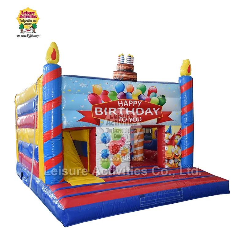 Standard uppblåsbar Multiplay Hoppslott Grattis på födelsedagen Standard uppblåsbar Multiplay Hoppslott Grattis på födelsedagen